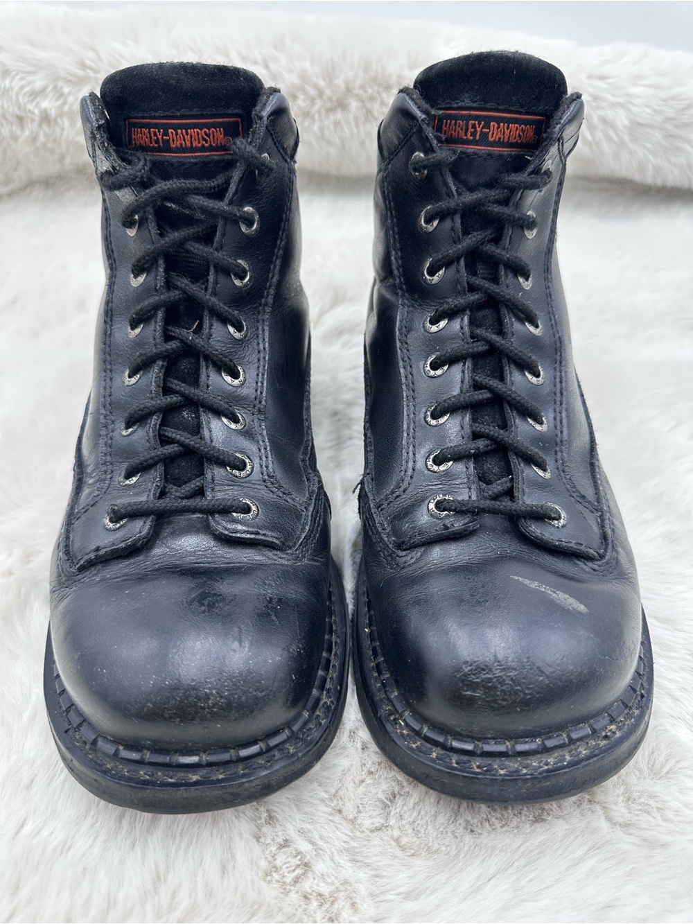 Harley Davidson Black Leather Lace Up Motorcycle Boots Men's Size 8.5 M - Picture 6 of 11